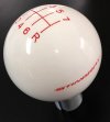 C7 Corvette White Shift Knob w RED Shift Pattern and STINGRAY Script